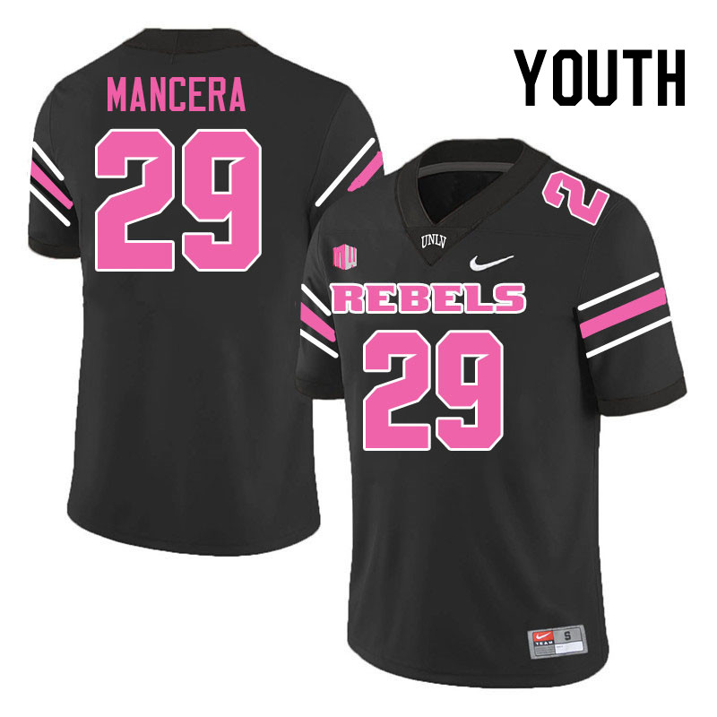 Youth #29 Isaac Mancera UNLV Rebels College Football Jerseys Stitched-Black